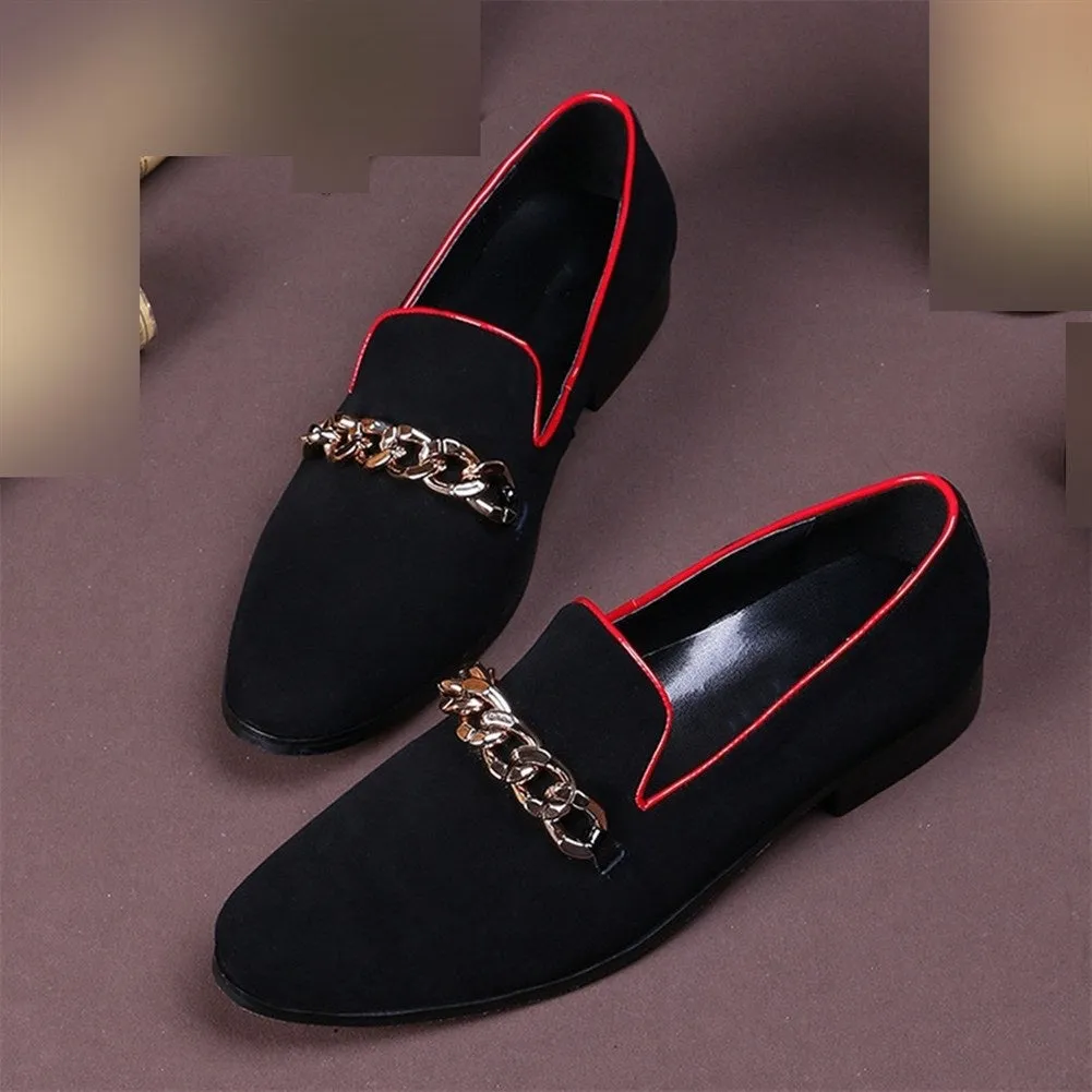 Low Top Pointed Loafer Shoes with Decoration
