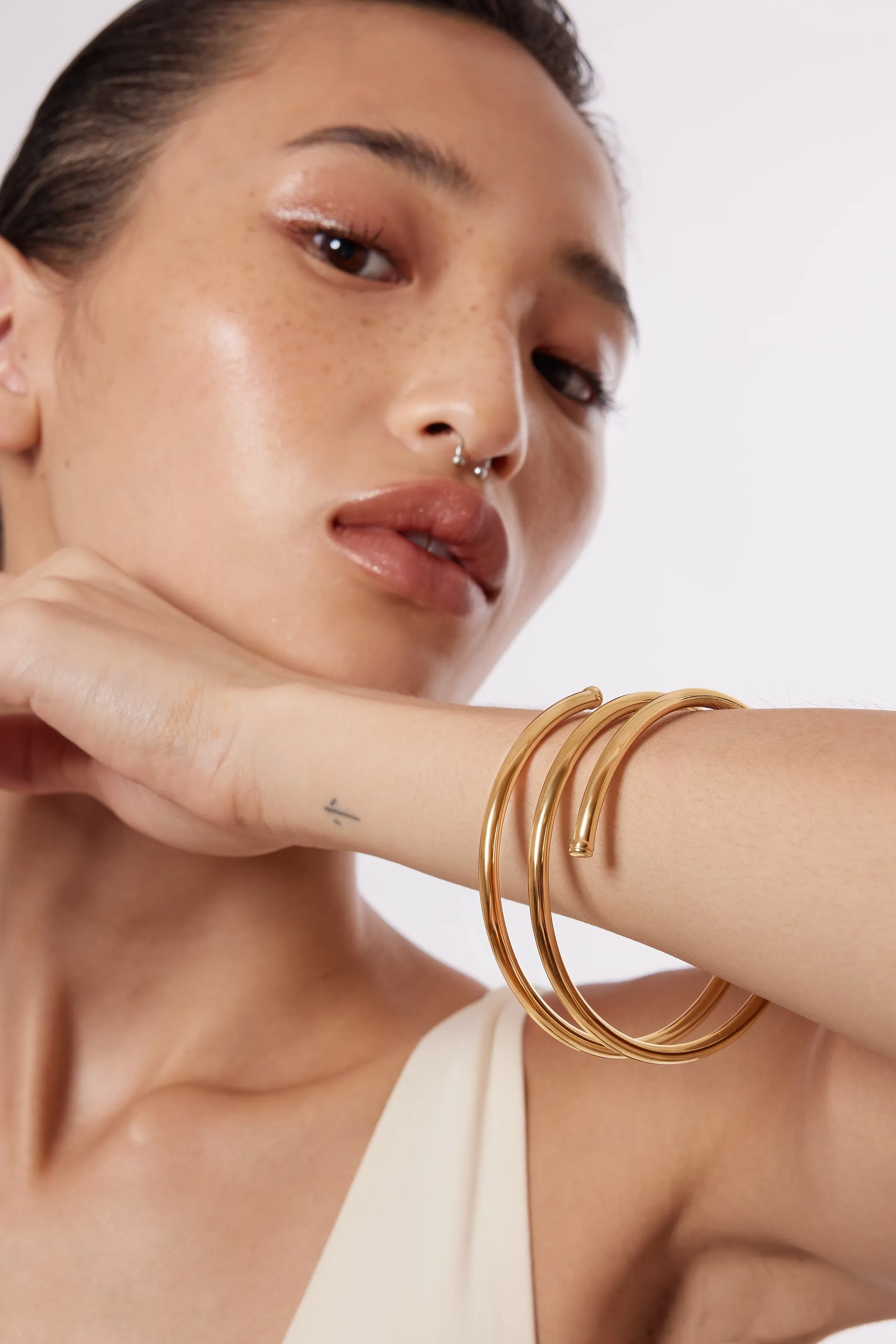 Medium Coil Gold Plated Bangle
