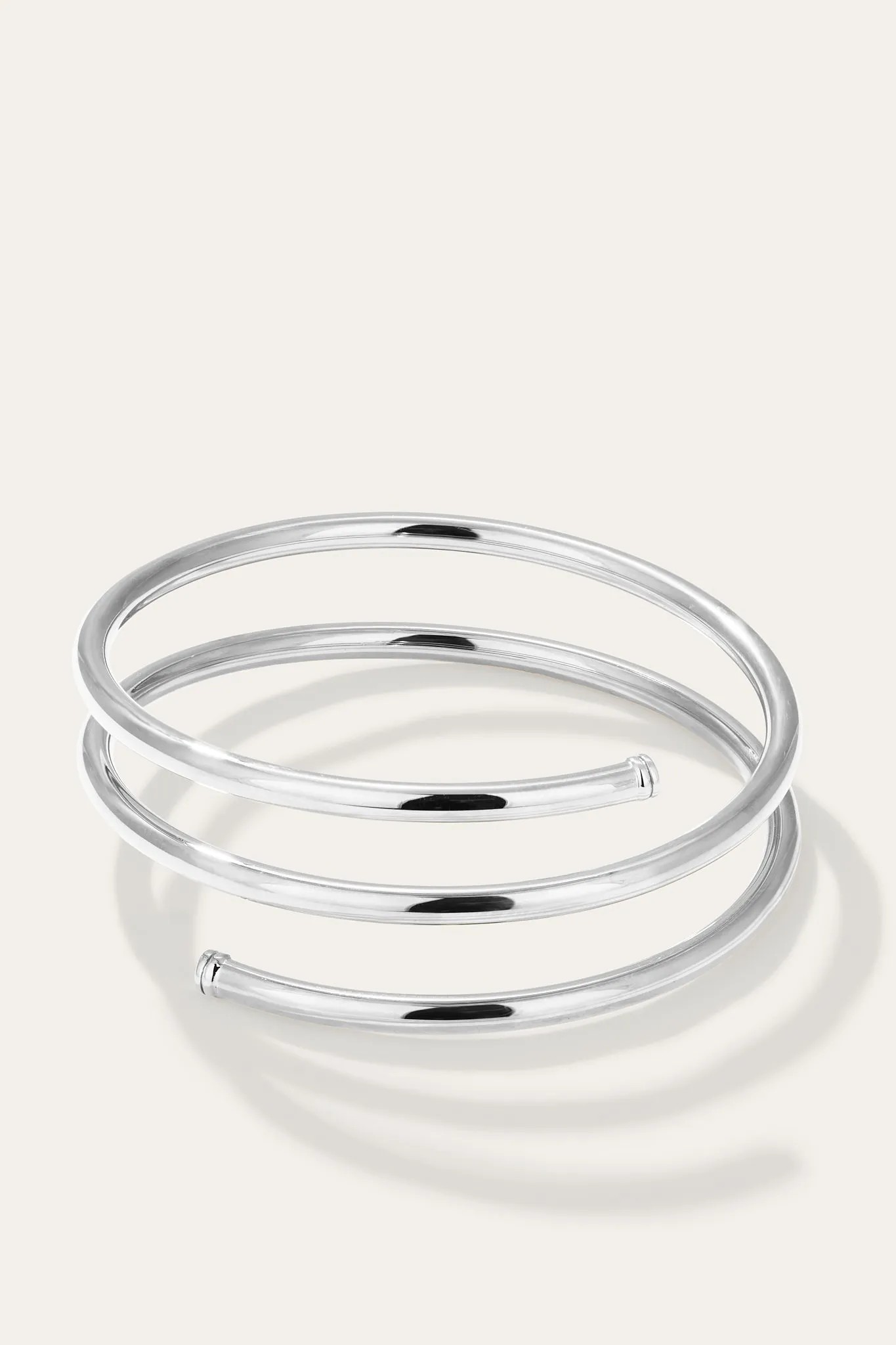 Medium Coil Silver Plated Bangle