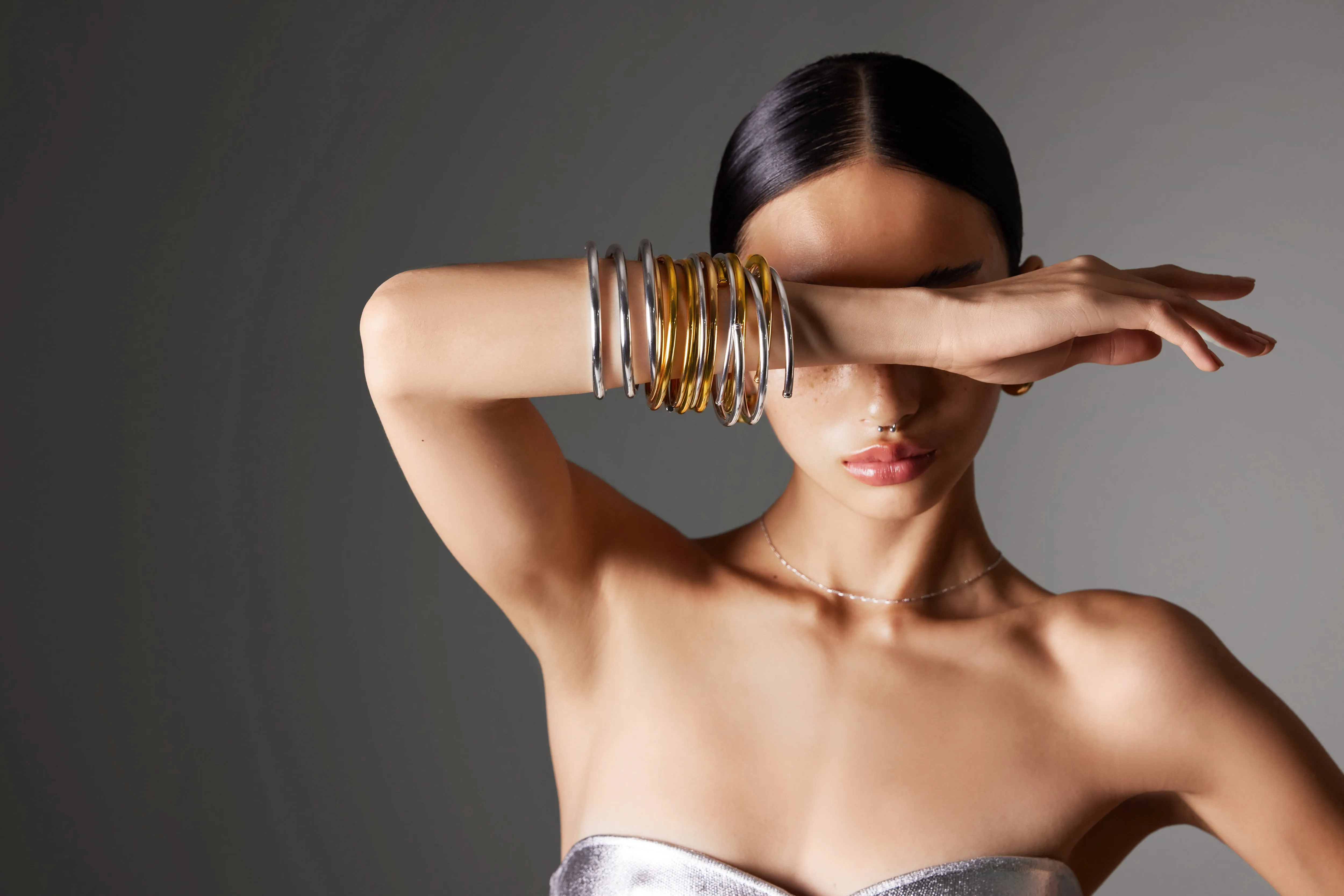 Medium Coil Silver Plated Bangle