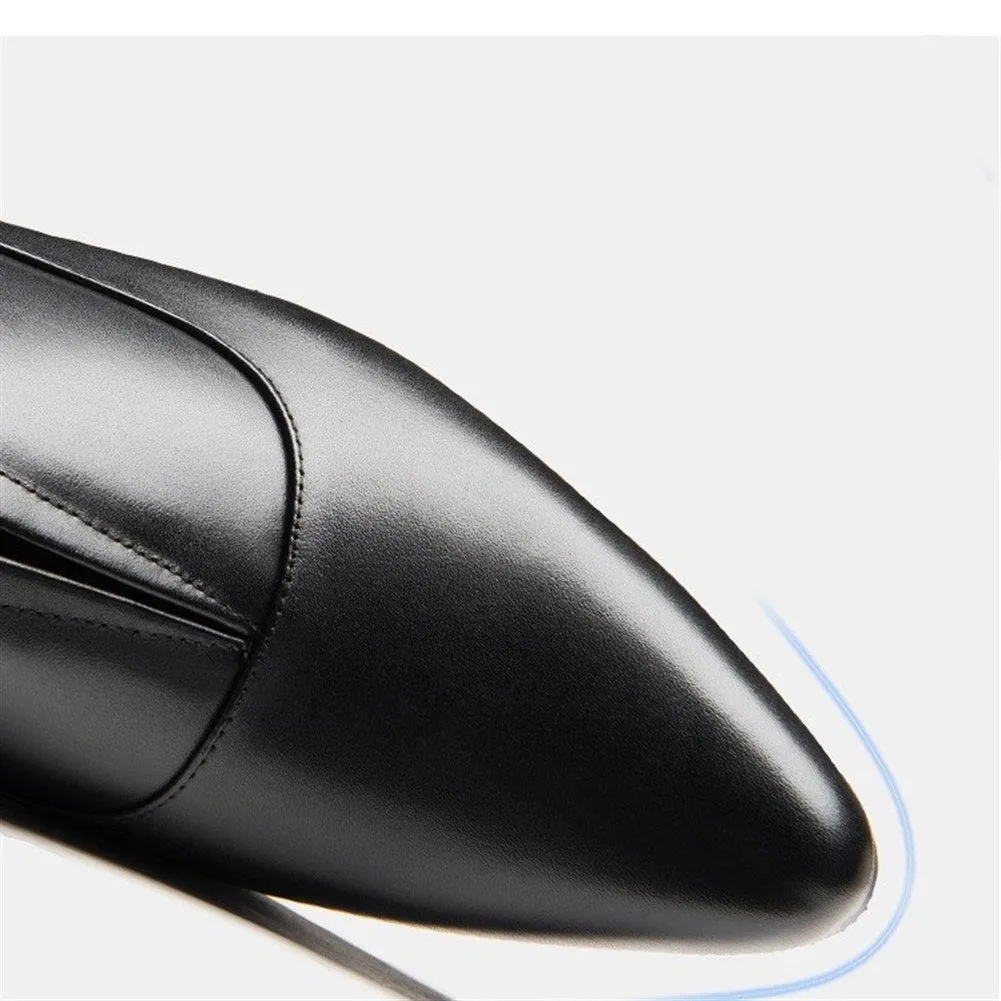 Men Round Toe Low Top High Heel Formal Shoes