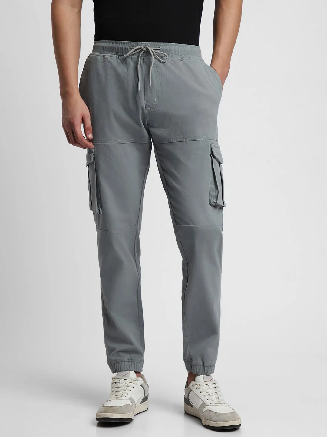 Men's Aqua with Drawstring Closure Cargo Joggers
