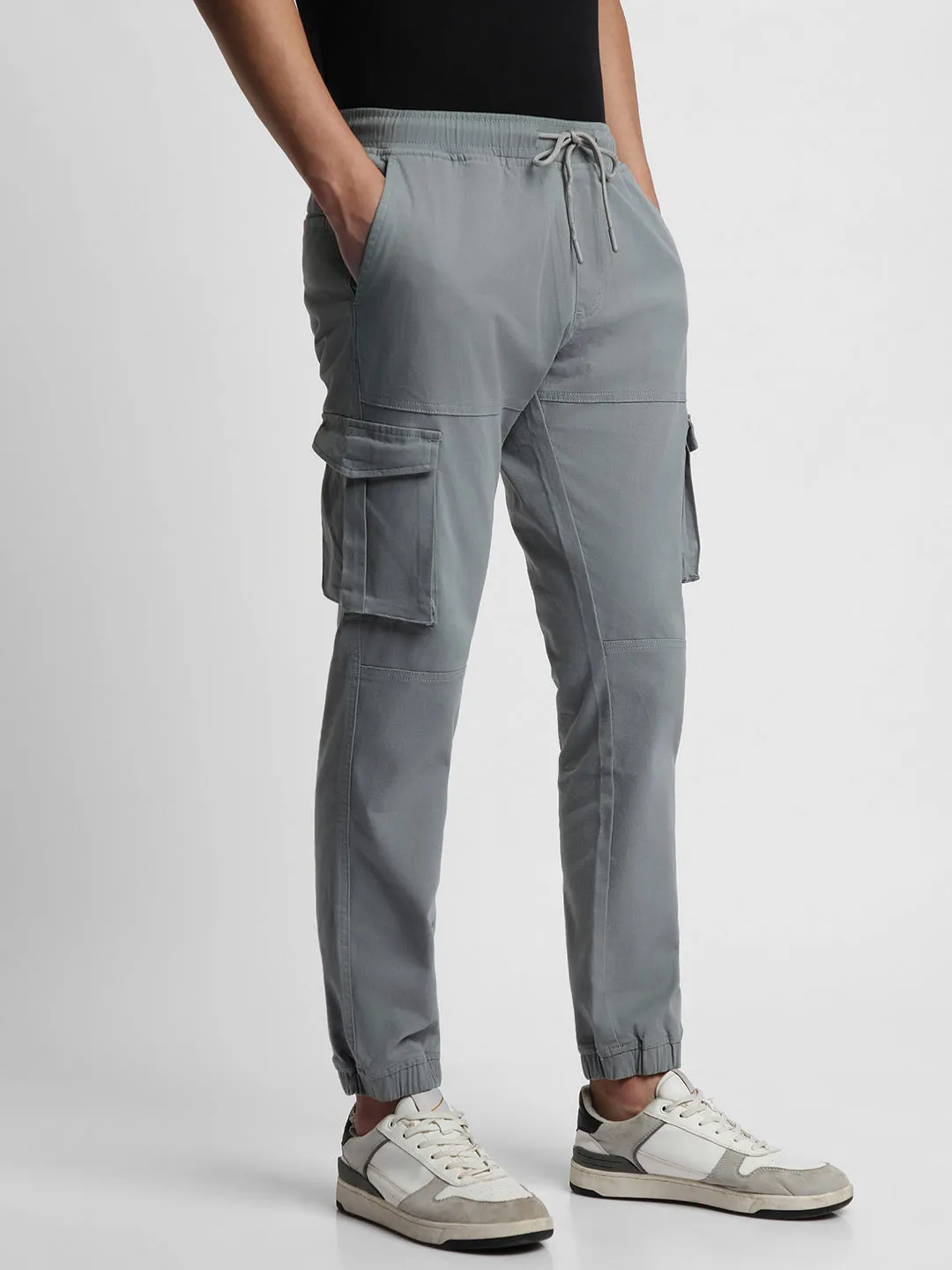 Men's Aqua with Drawstring Closure Cargo Joggers