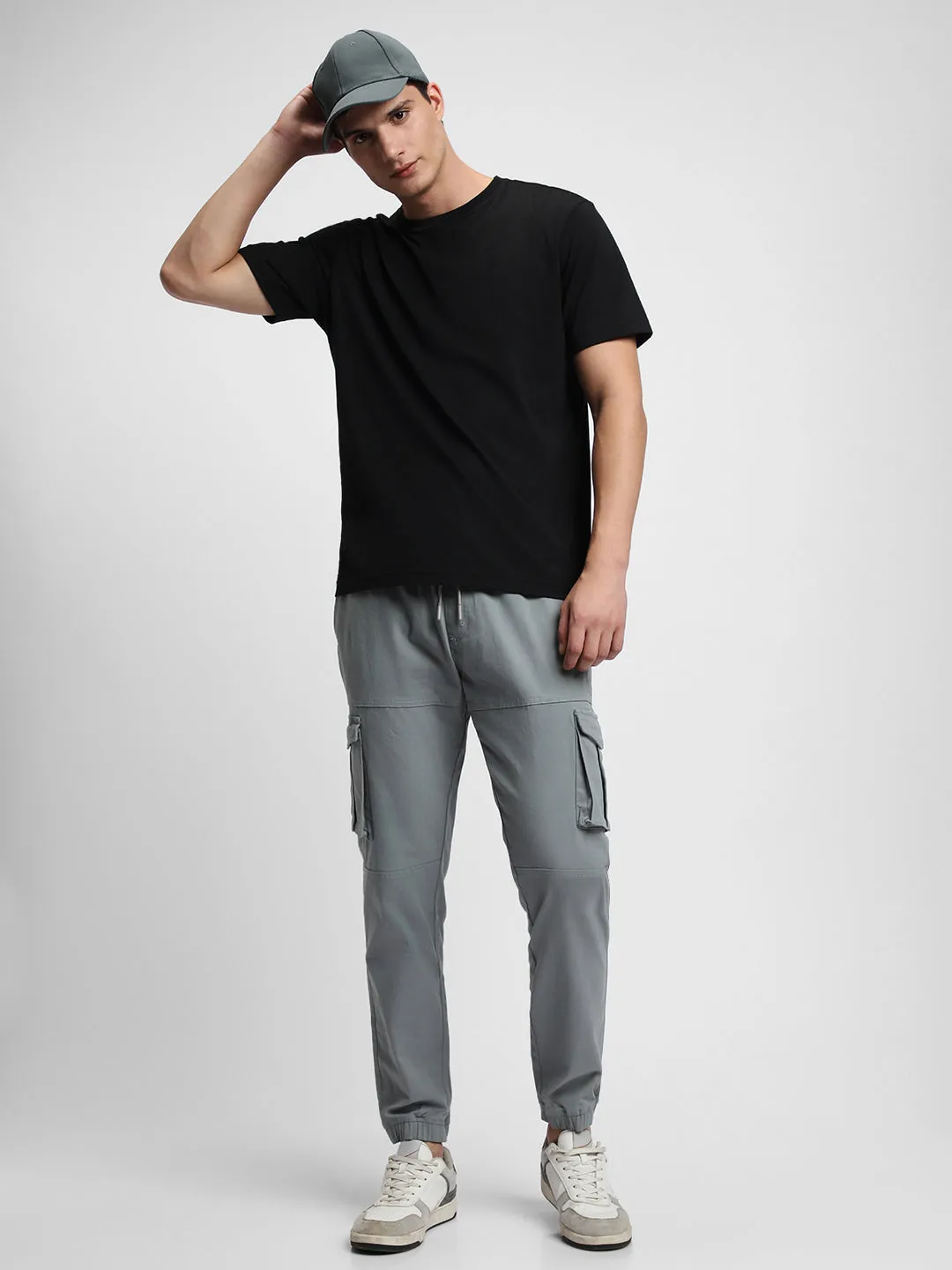 Men's Aqua with Drawstring Closure Cargo Joggers