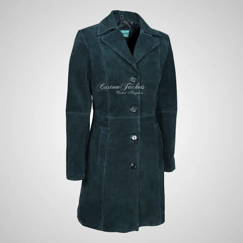 MIDDLETON Ladies Suede Coat Casual Long Leather Blouson Jacket