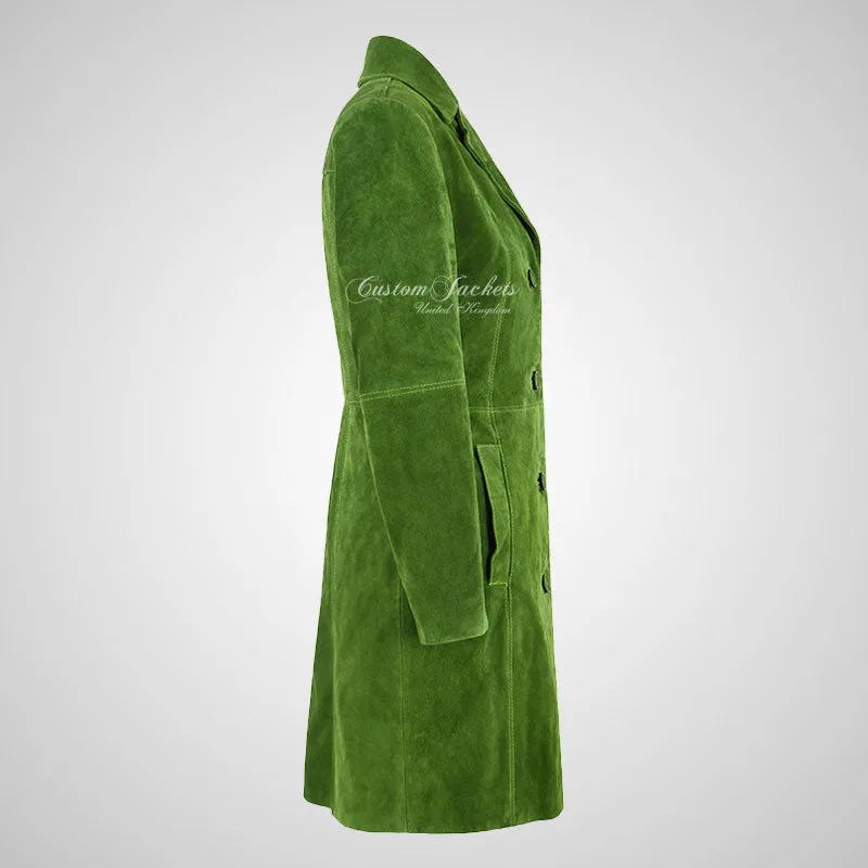 MIDDLETON Ladies Suede Coat Casual Long Leather Blouson Jacket