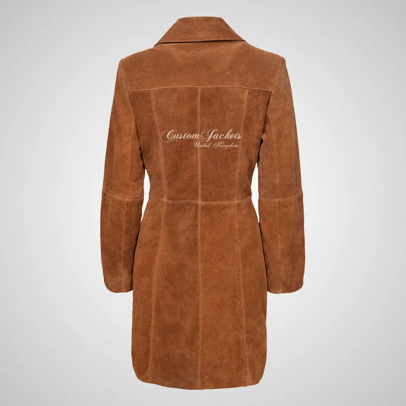 MIDDLETON Ladies Suede Coat Casual Long Leather Blouson Jacket