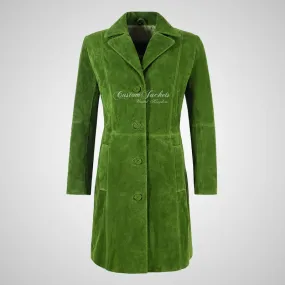 MIDDLETON Ladies Suede Coat Casual Long Leather Blouson Jacket