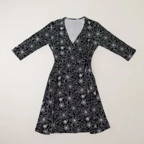 Moni's Closet: Spider Webs Women's 3/4 Sleeve Lounge Wrap Dress