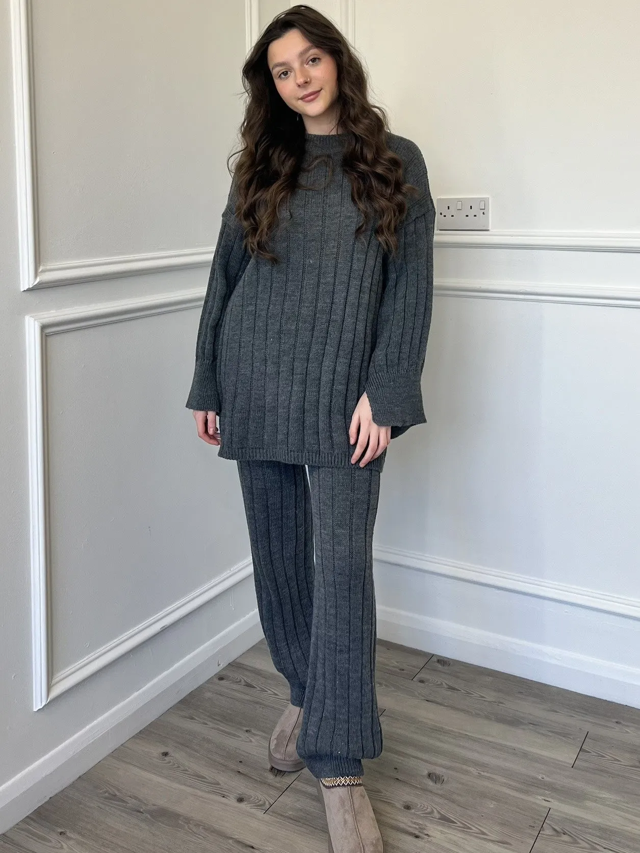 Naia Knitted Co-Ord - Grey