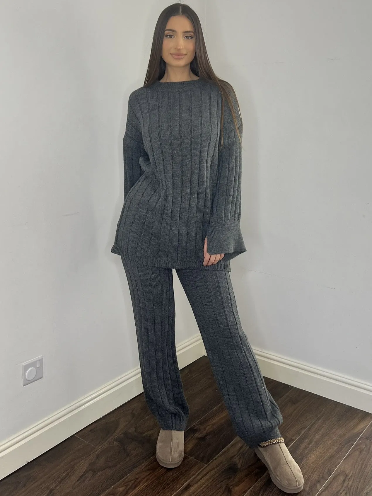 Naia Knitted Co-Ord - Grey