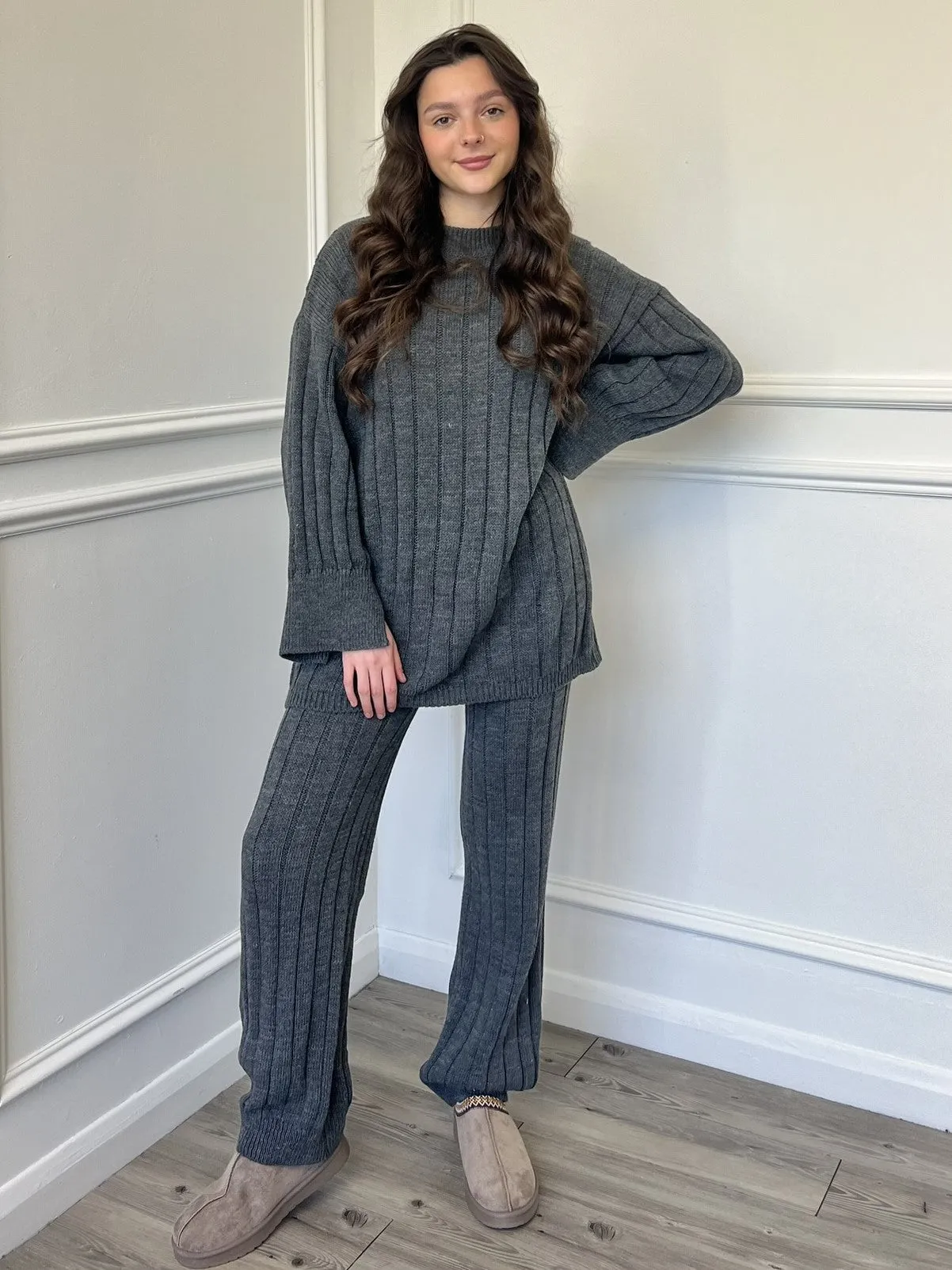 Naia Knitted Co-Ord - Grey