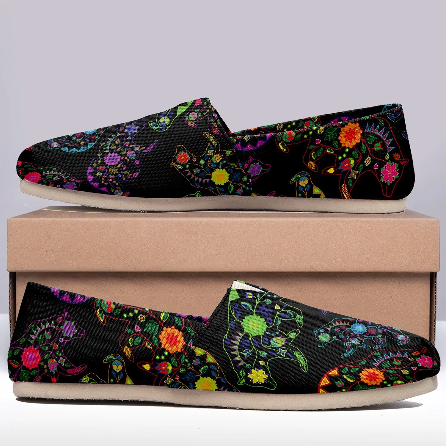 Neon Floral Bears Slip On