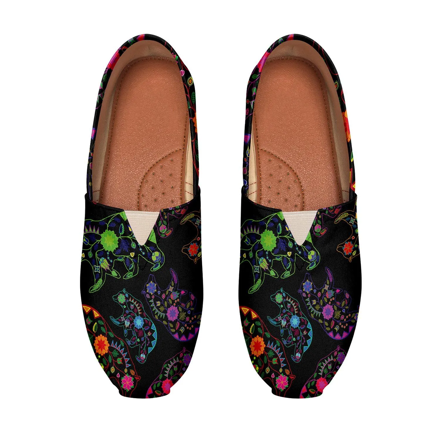 Neon Floral Bears Slip On
