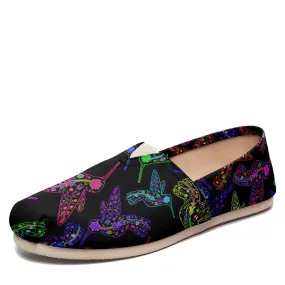 Neon Floral Hummingbirds Slip On
