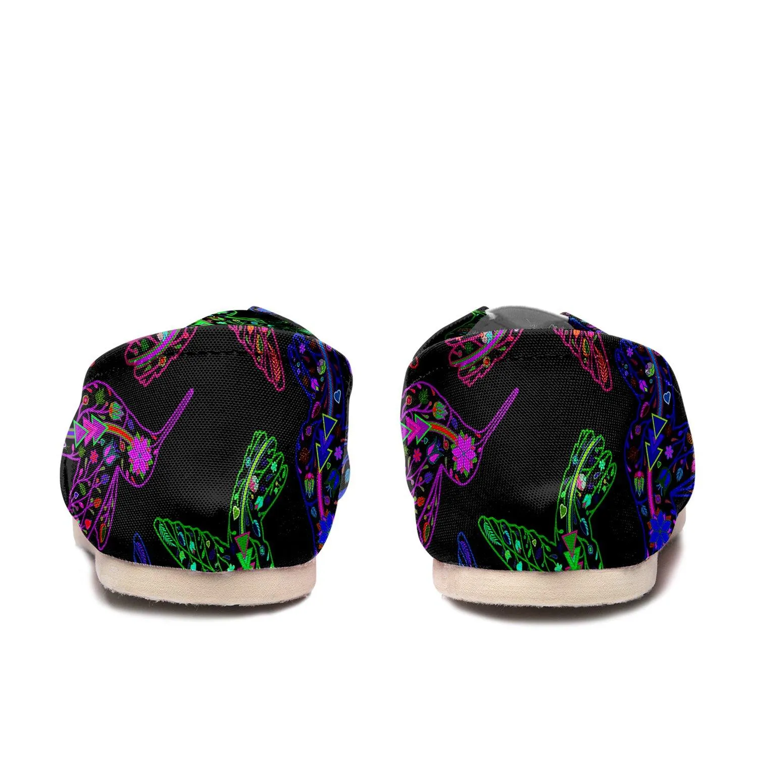 Neon Floral Hummingbirds Slip On