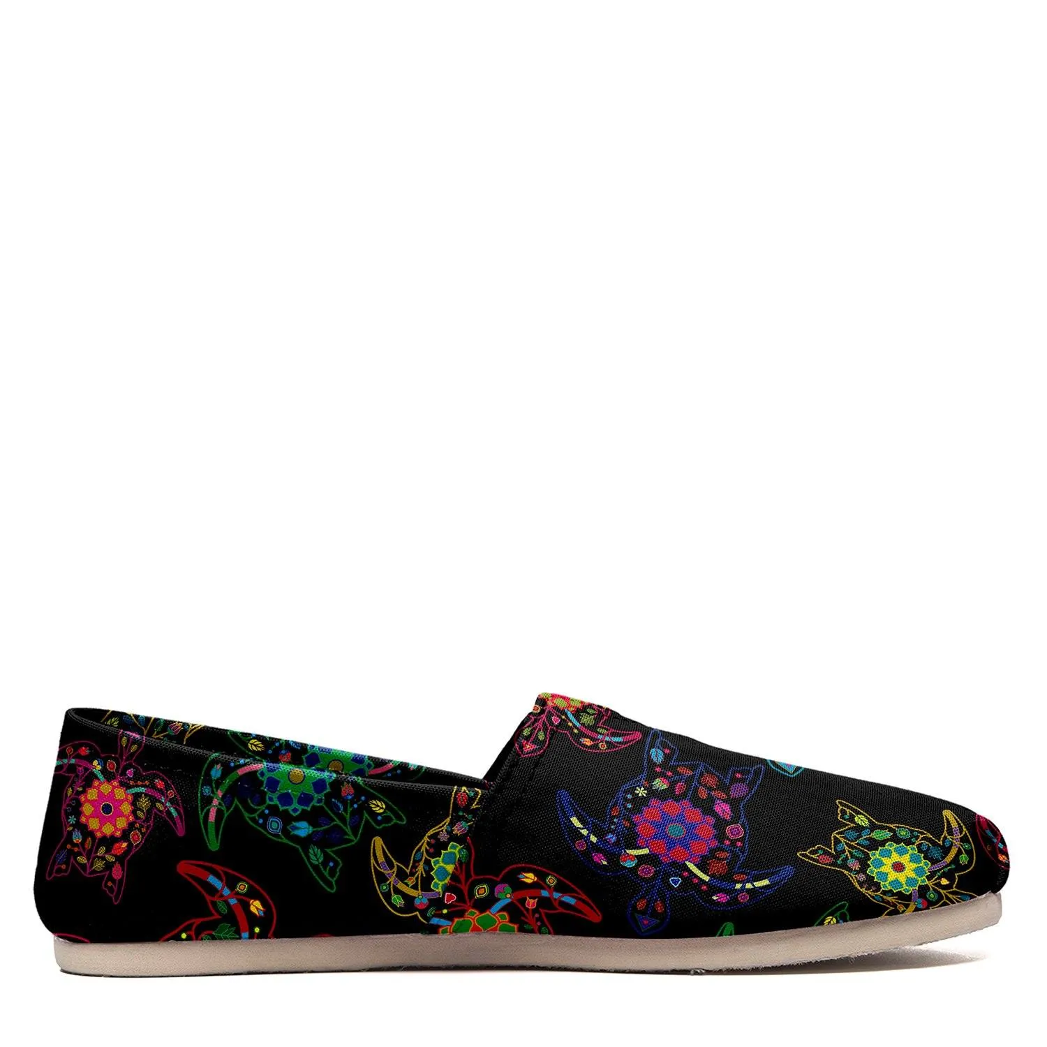 Neon Floral Turtles Slip On
