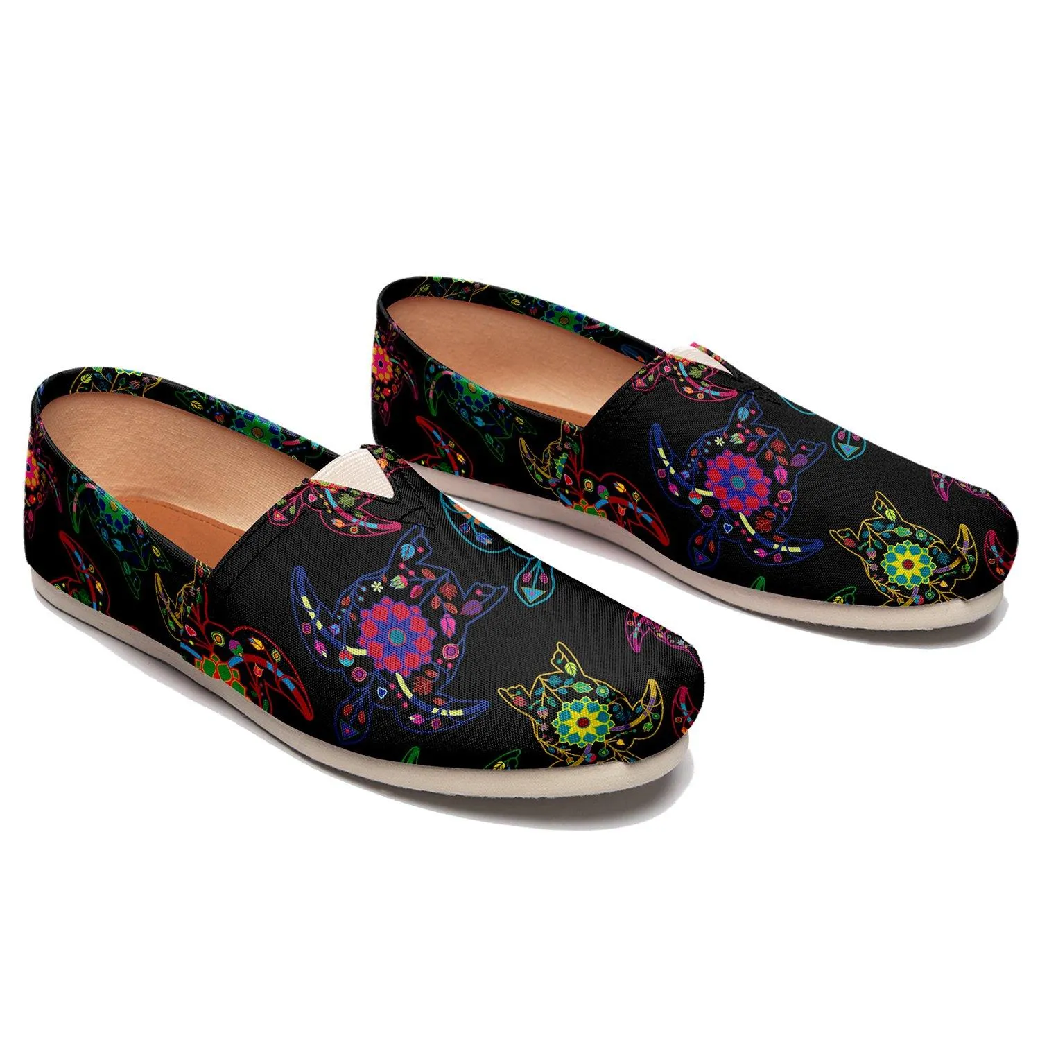 Neon Floral Turtles Slip On