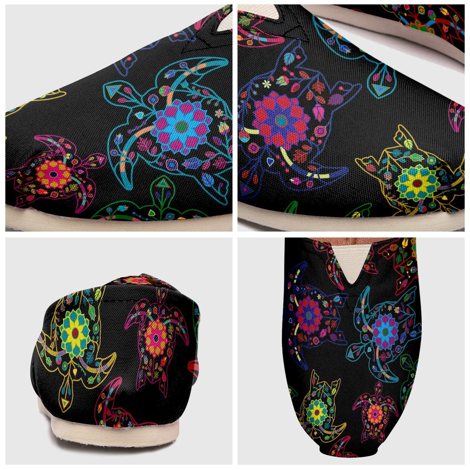 Neon Floral Turtles Slip On