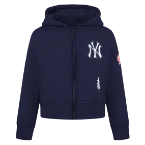 NEW YORK YANKEES CLASSIC TODDLER GIRLS FLC FZ HOODIE (MIDNIGHT NAVY)