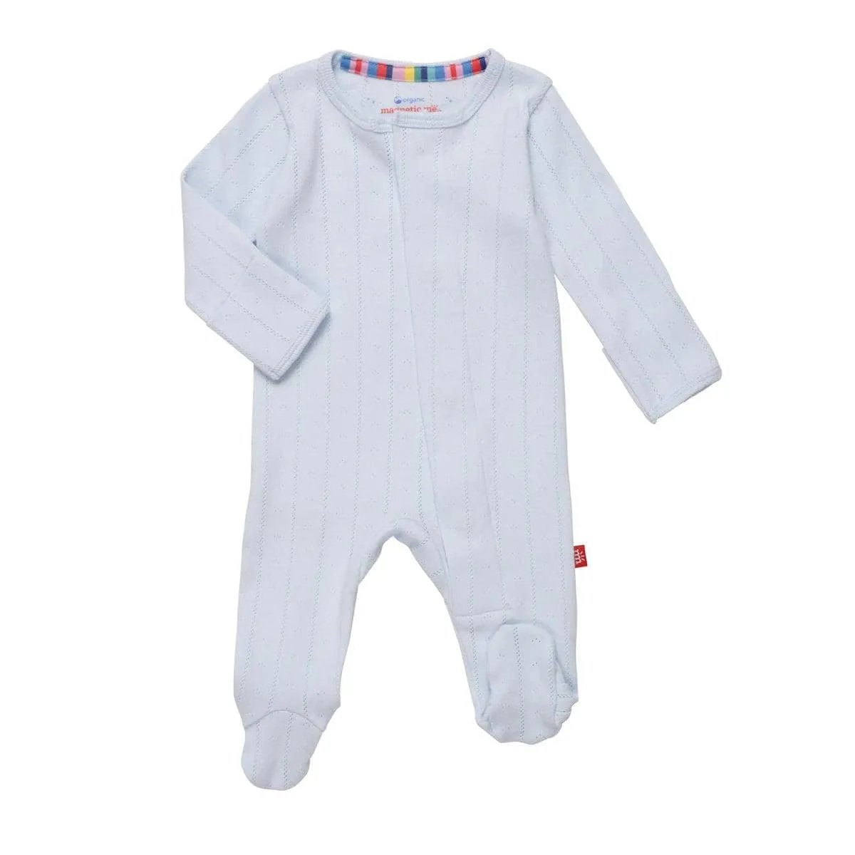 Organic Pointelle Sleeper in Blue
