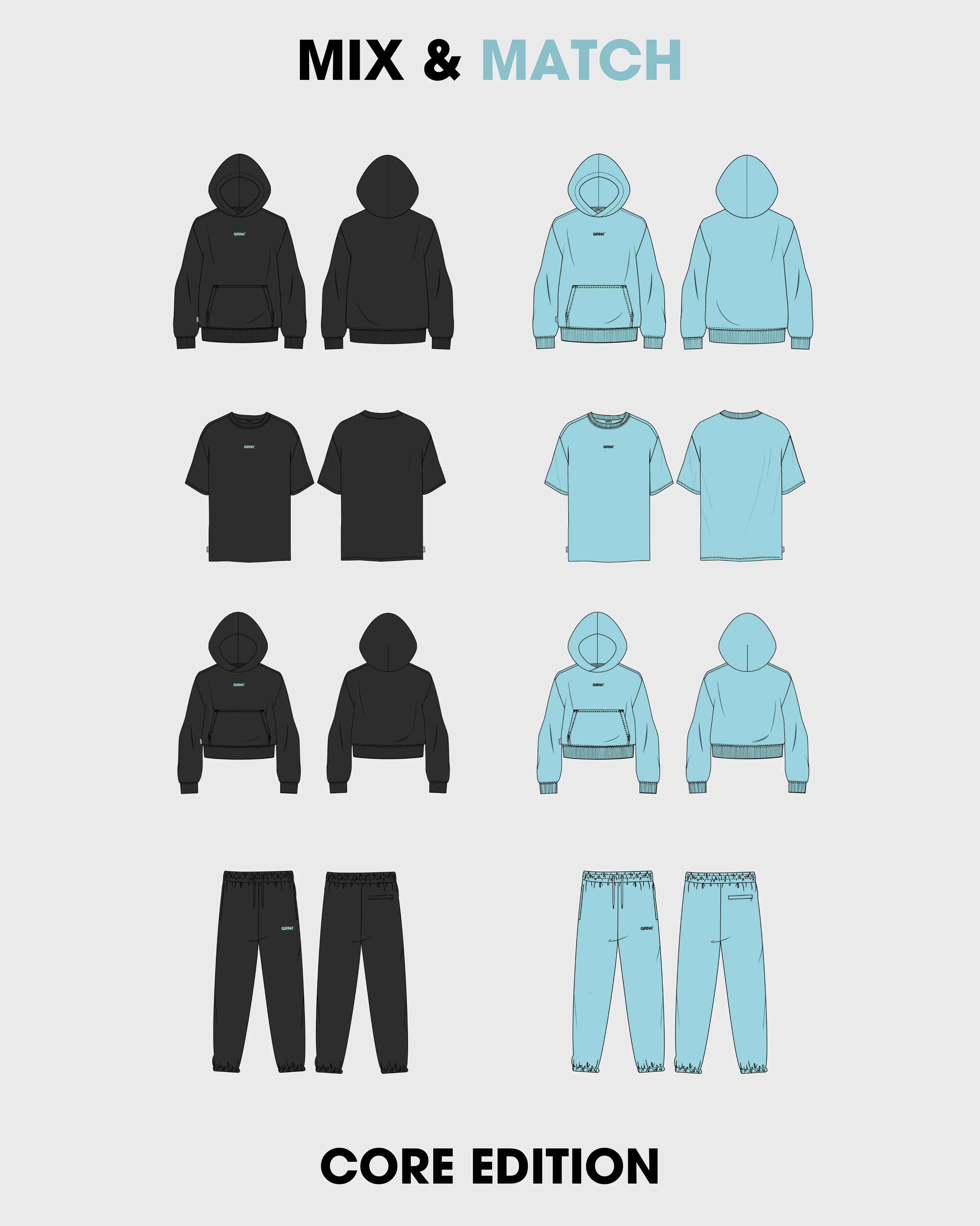 Oversized Cropped Hoodie - GRNK - Core Edition (Island Paradise)