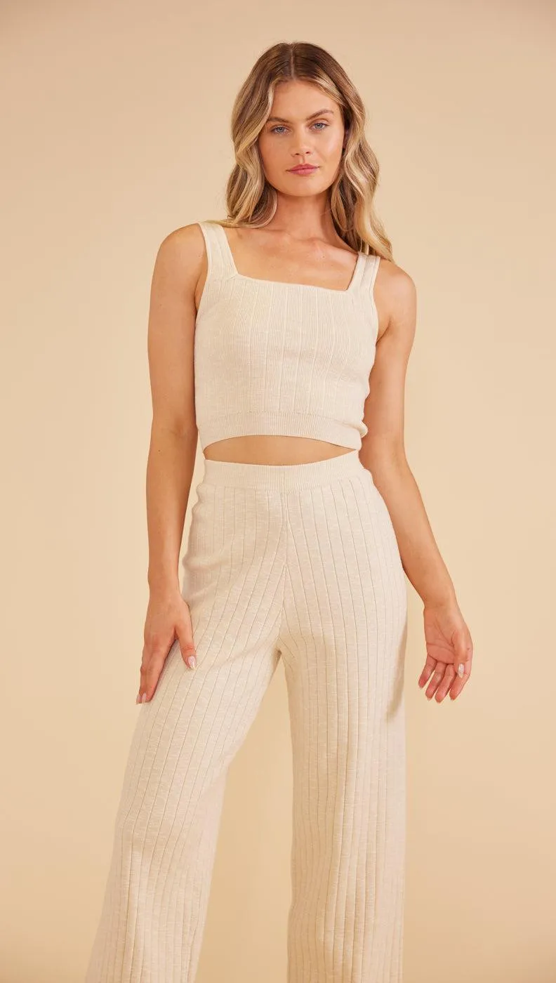 Paige Knit Crop Top in Oatmeal