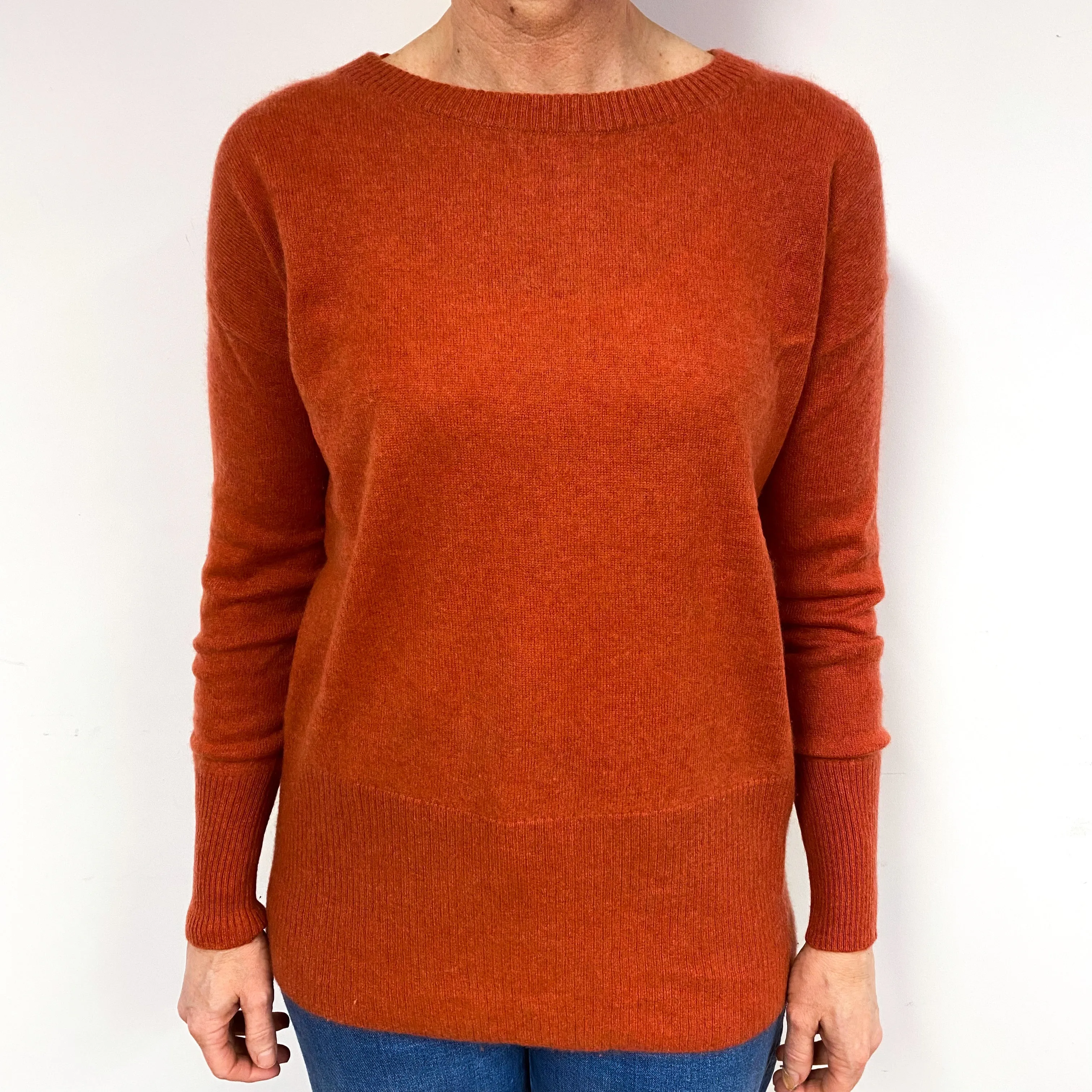 Paprika Orange Cashmere Crew Neck Jumper Medium