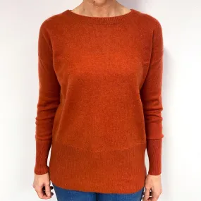 Paprika Orange Cashmere Crew Neck Jumper Medium
