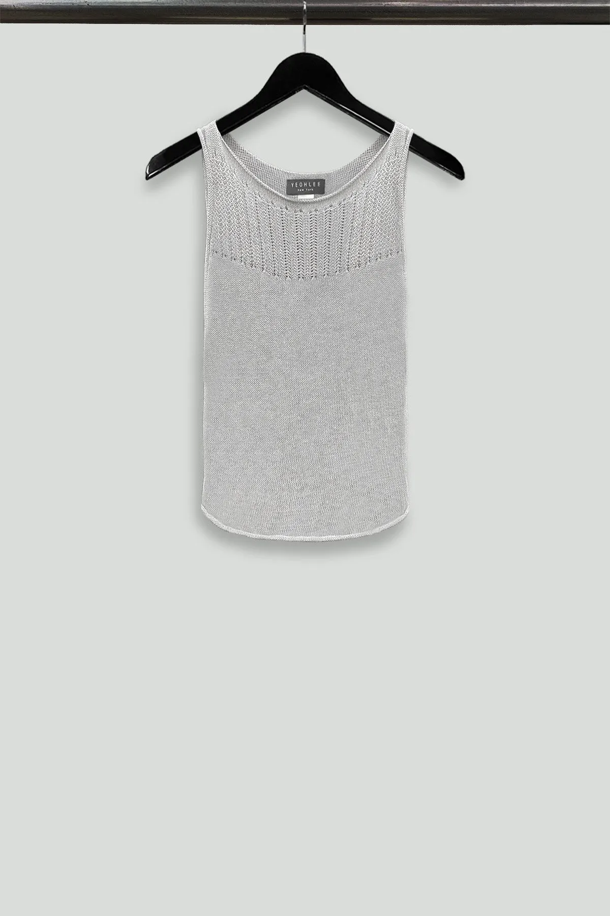 Pearl Grey Lace Knit Tank