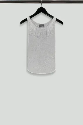 Pearl Grey Lace Knit Tank