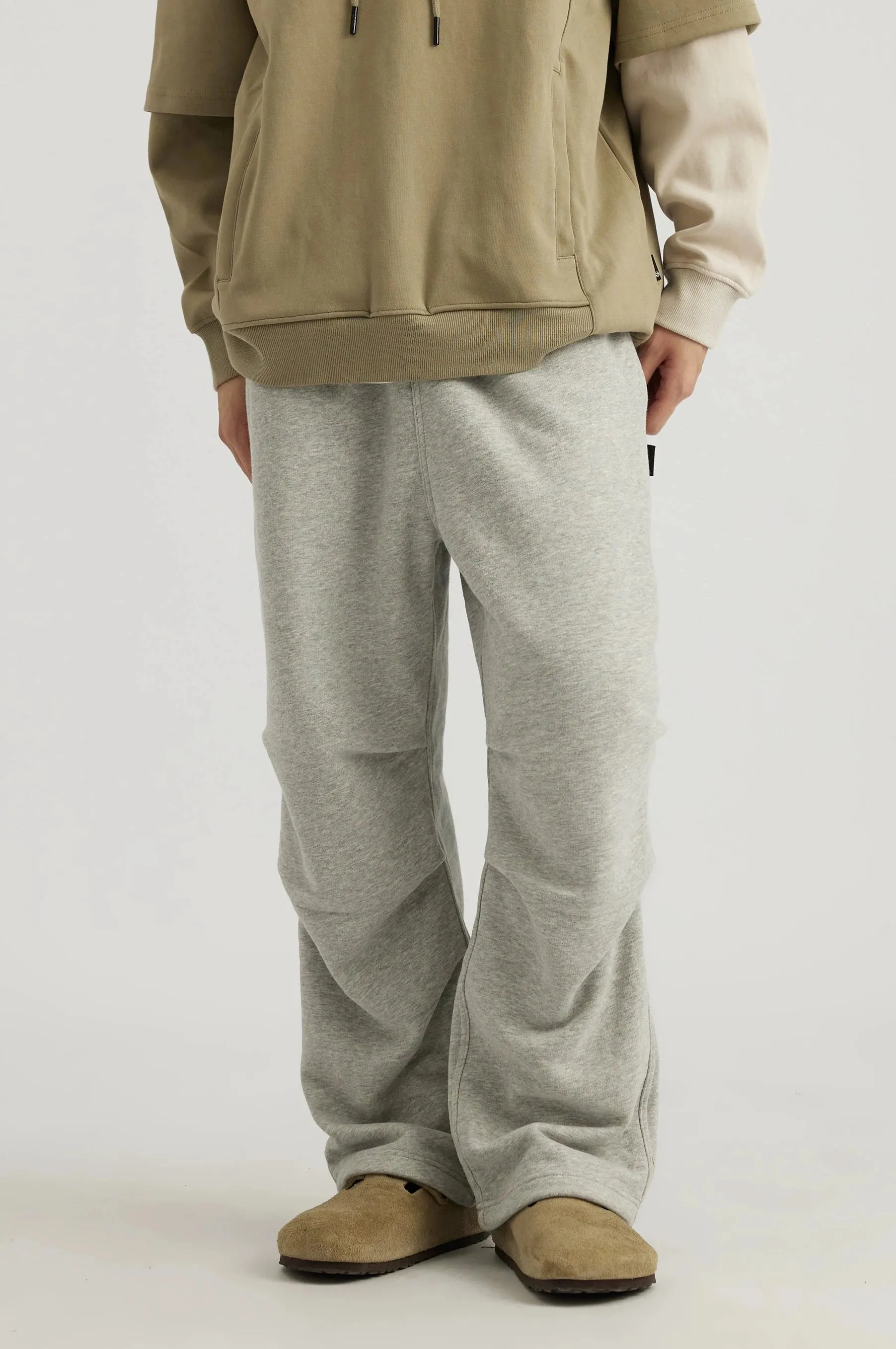 Pleated Tapered Joggers with Back Flap Pocket