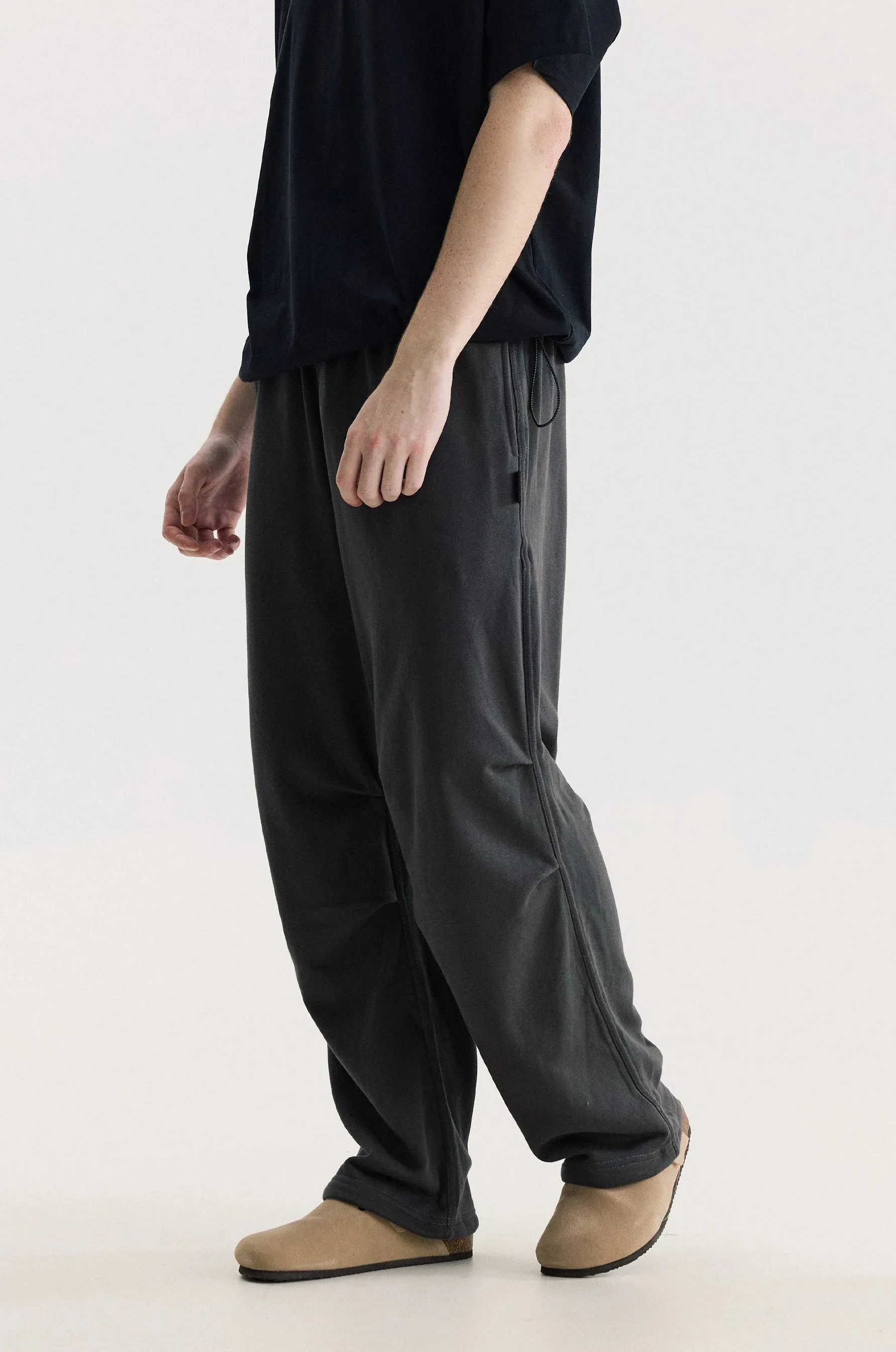 Pleated Tapered Joggers with Back Flap Pocket