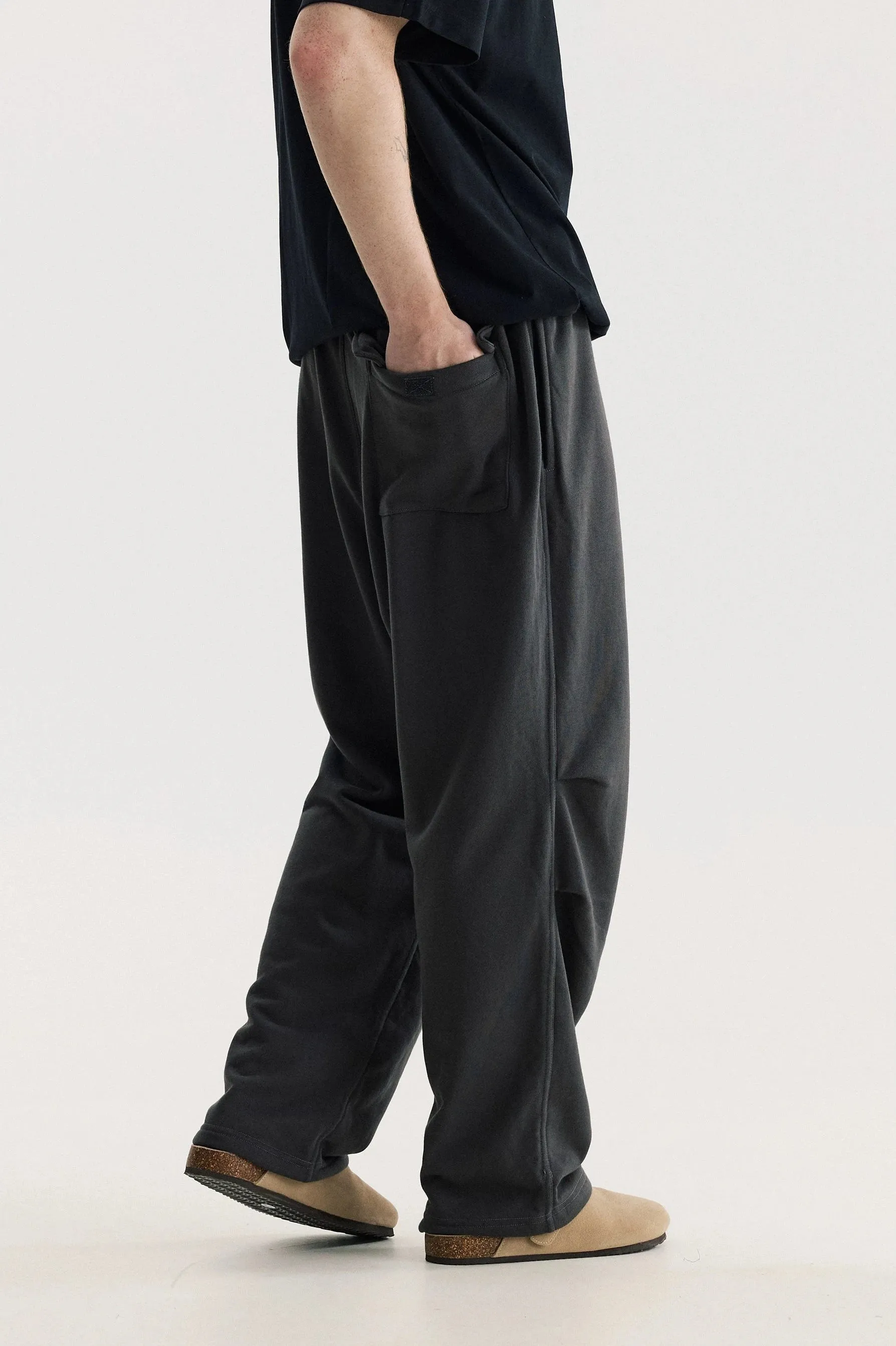 Pleated Tapered Joggers with Back Flap Pocket