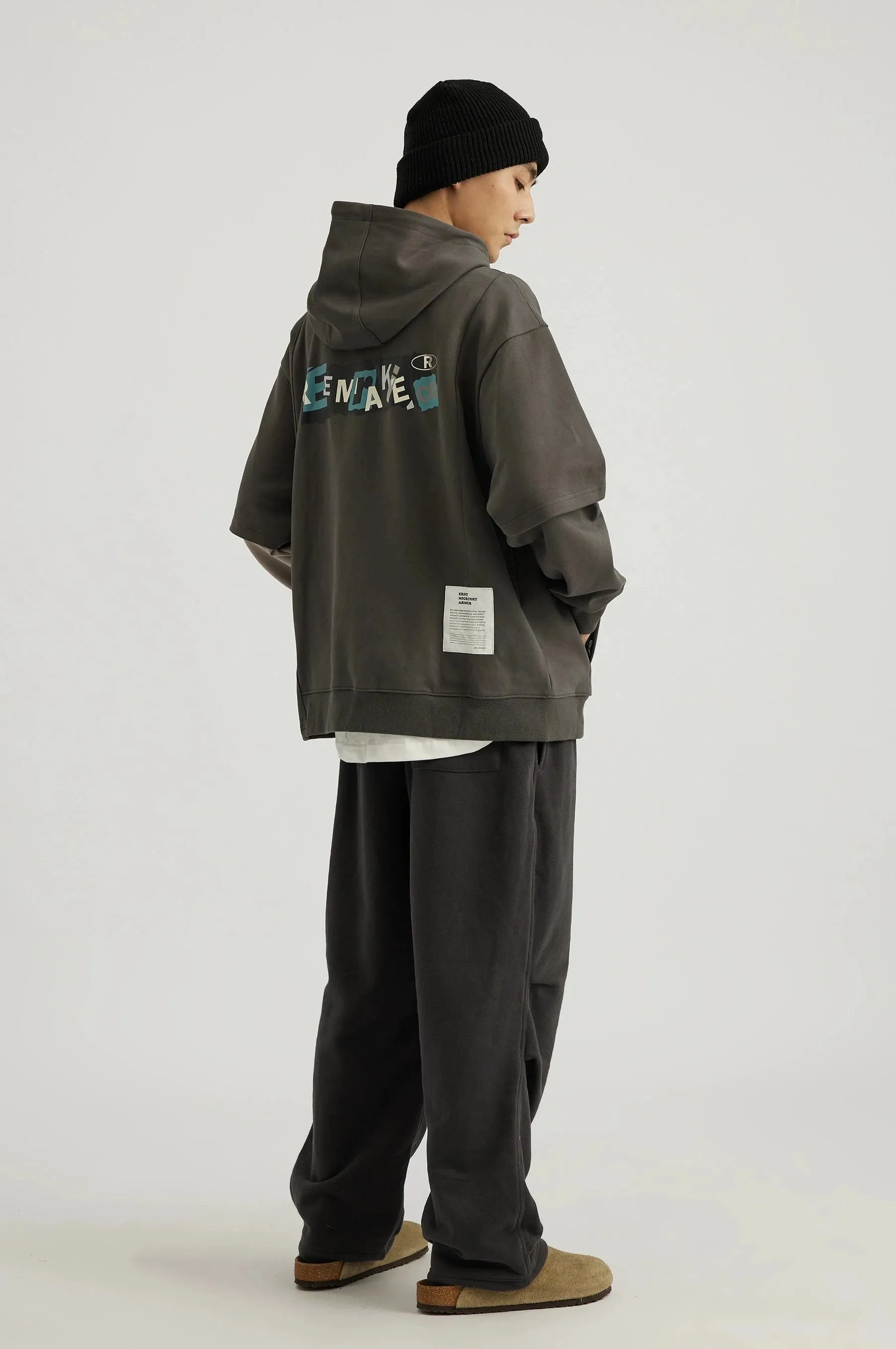 Pleated Tapered Joggers with Back Flap Pocket