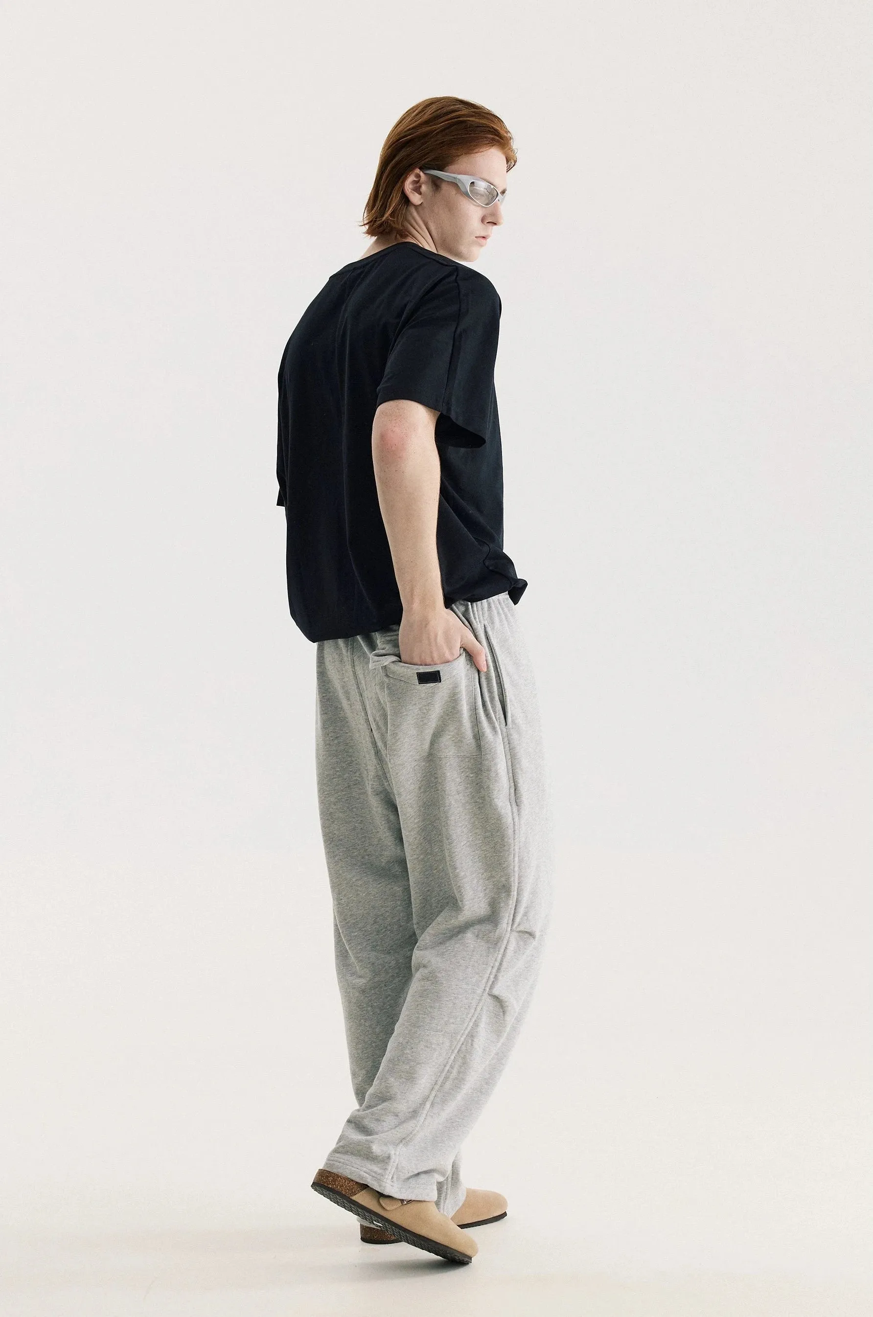 Pleated Tapered Joggers with Back Flap Pocket