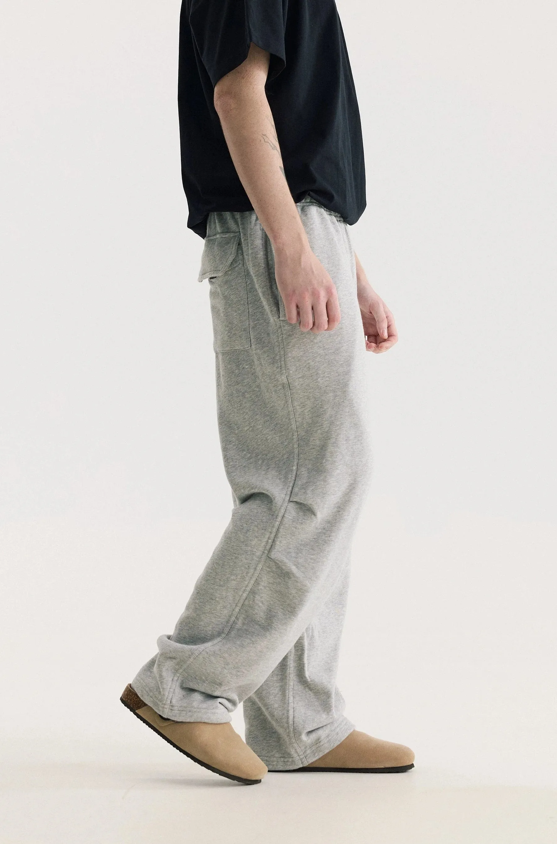 Pleated Tapered Joggers with Back Flap Pocket