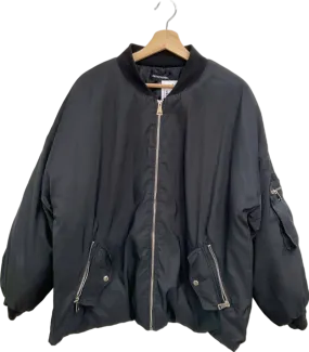 PrettyLittleThing Black Bomber Jacket UK M