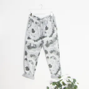 Random tie dye effect jogger pants with drawstring waist