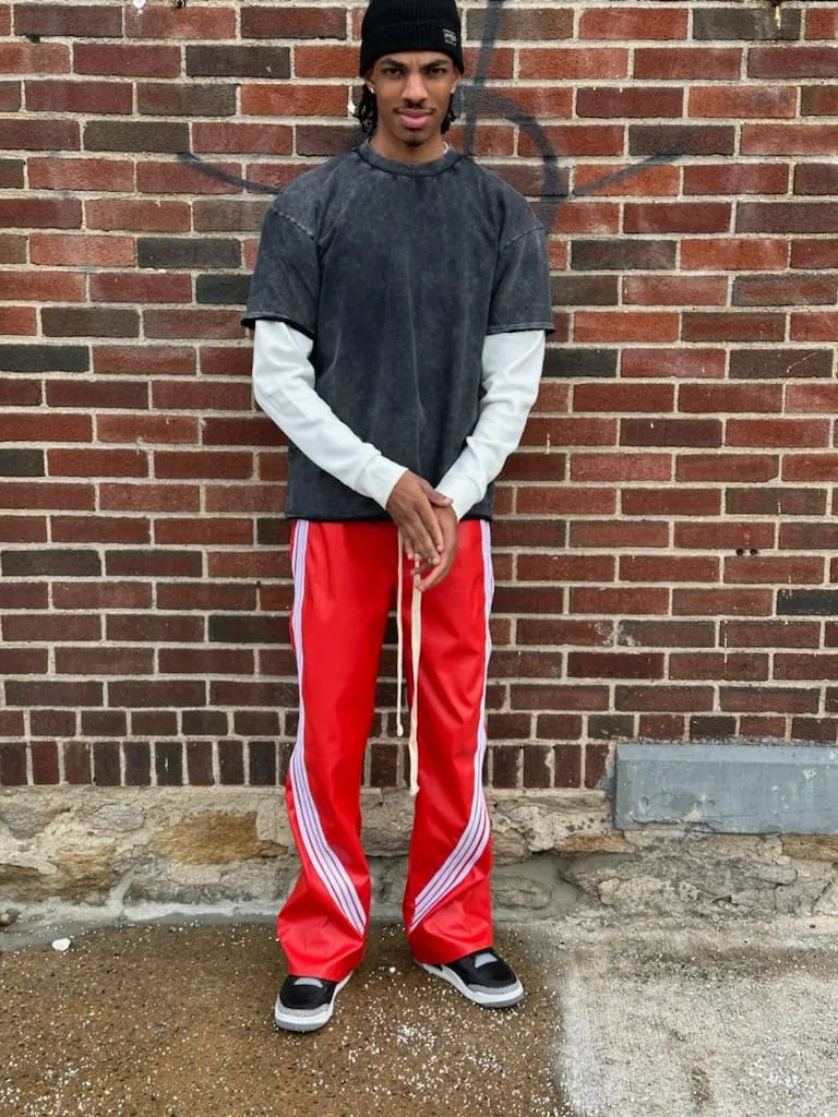 RFRM leather joggers (Red)