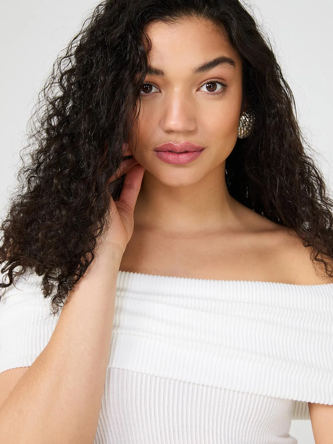 Ribbed Off-The-Shoulder Top