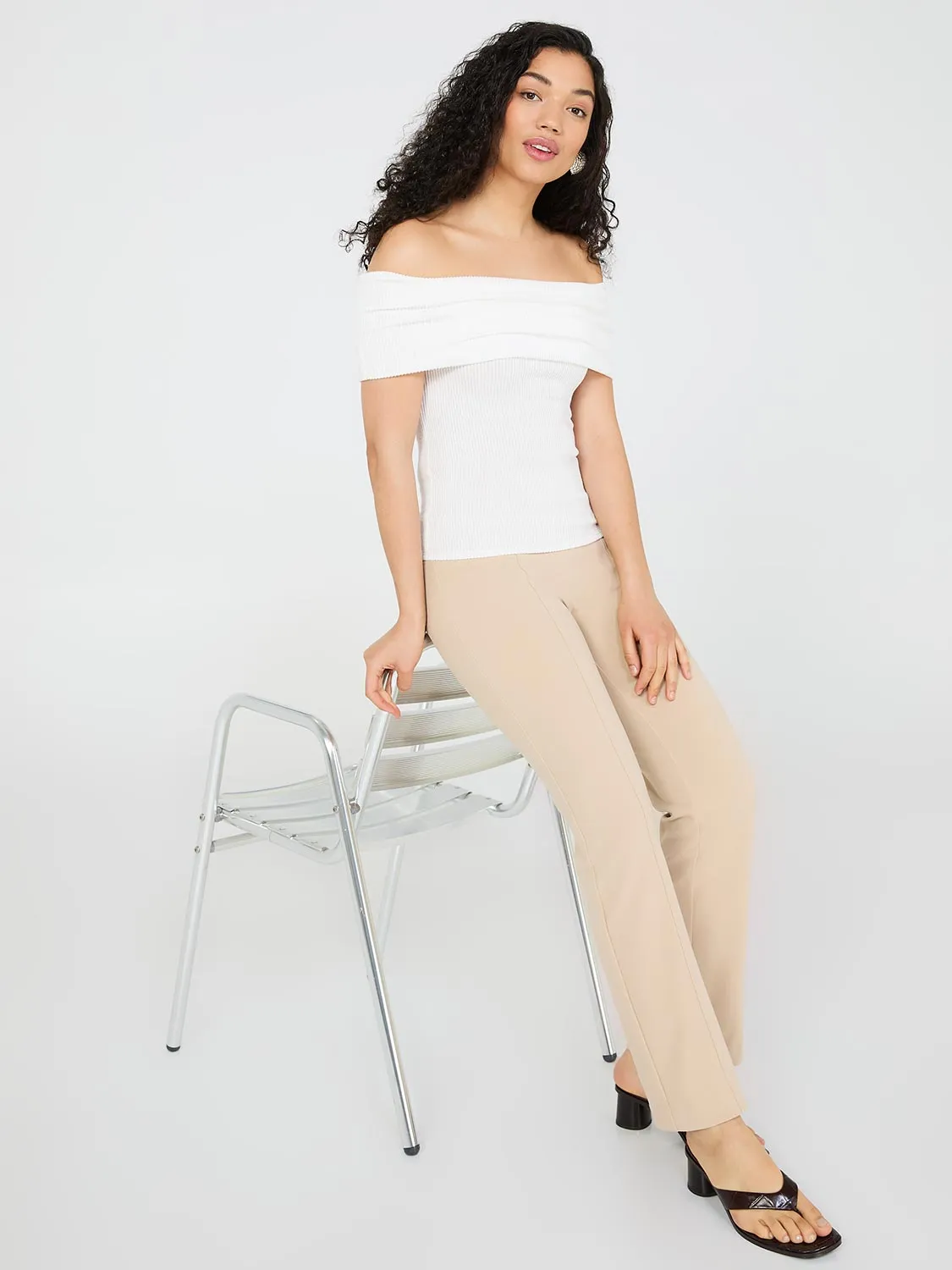 Ribbed Off-The-Shoulder Top