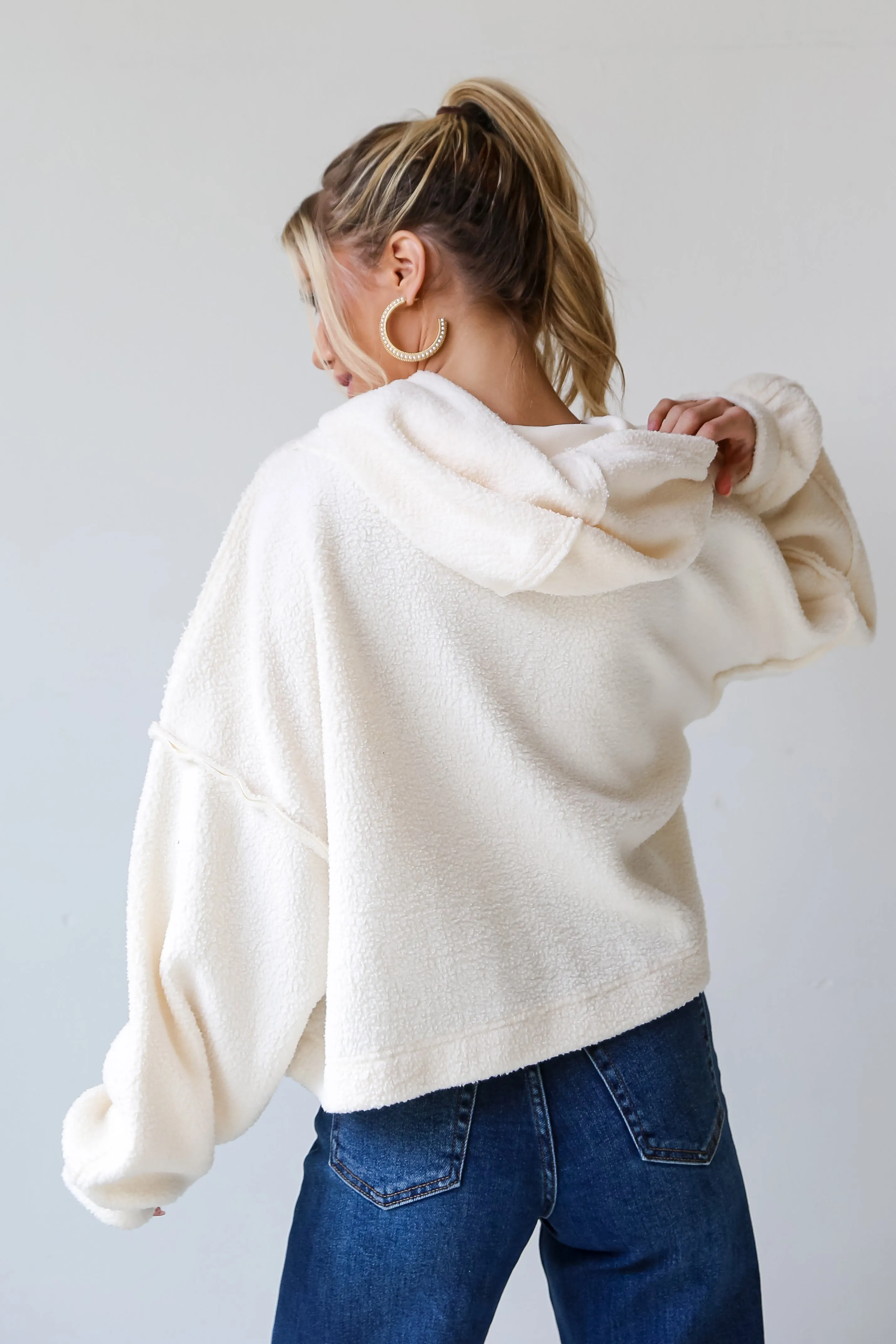 Sami Cream Sherpa Hoodie - DOORBUSTER