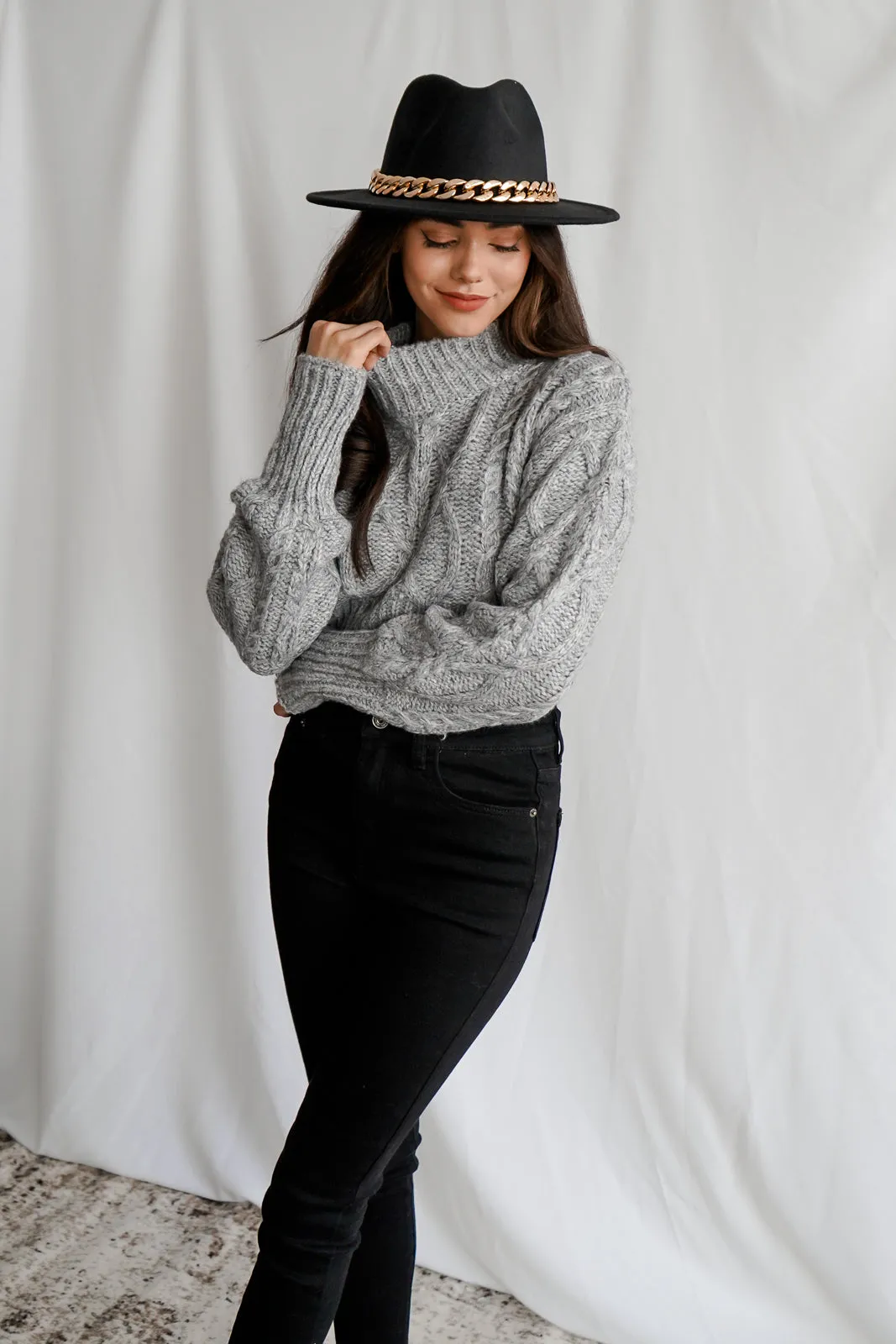 Sammy Cable Cropped Knit Sweater