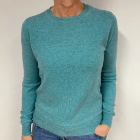 Sea Foam Green Cashmere Crew Neck Jumper Medium