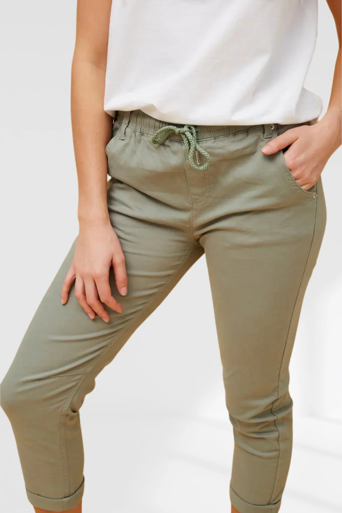 Siena front tie joggers - Sage