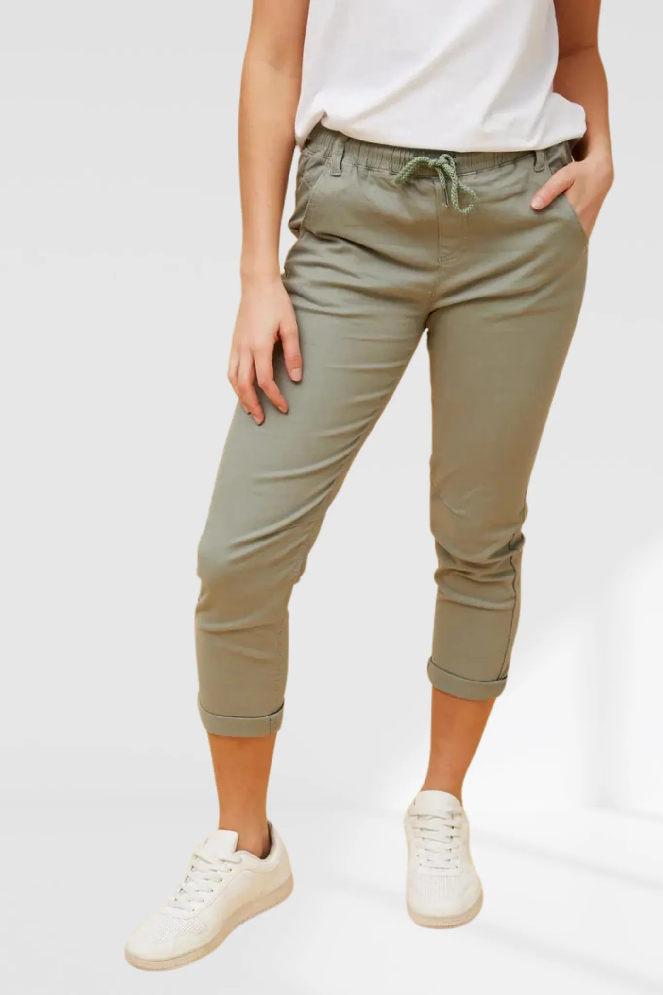 Siena front tie joggers - Sage