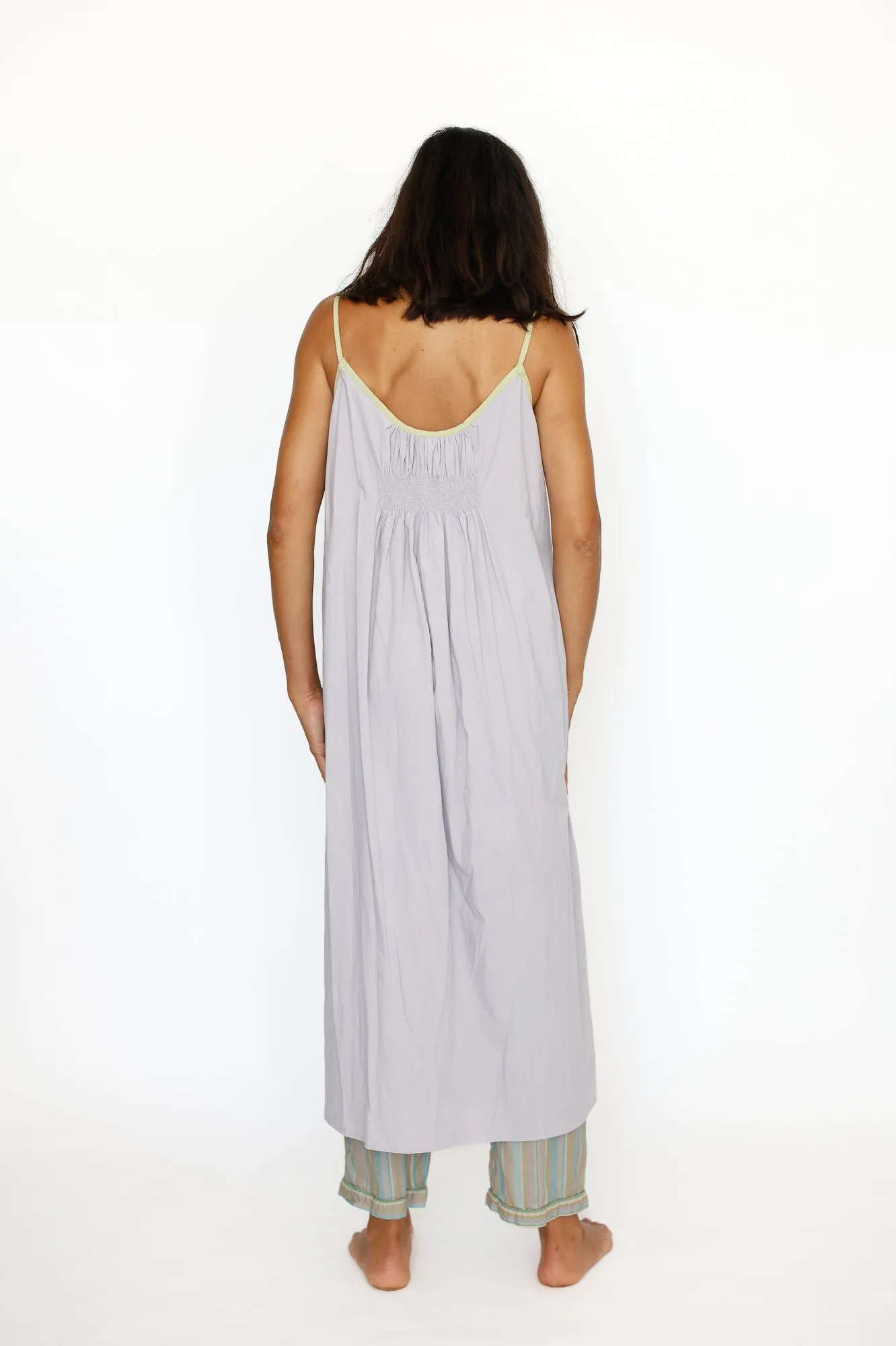 Sleeveless Gown with Shirring, Iris