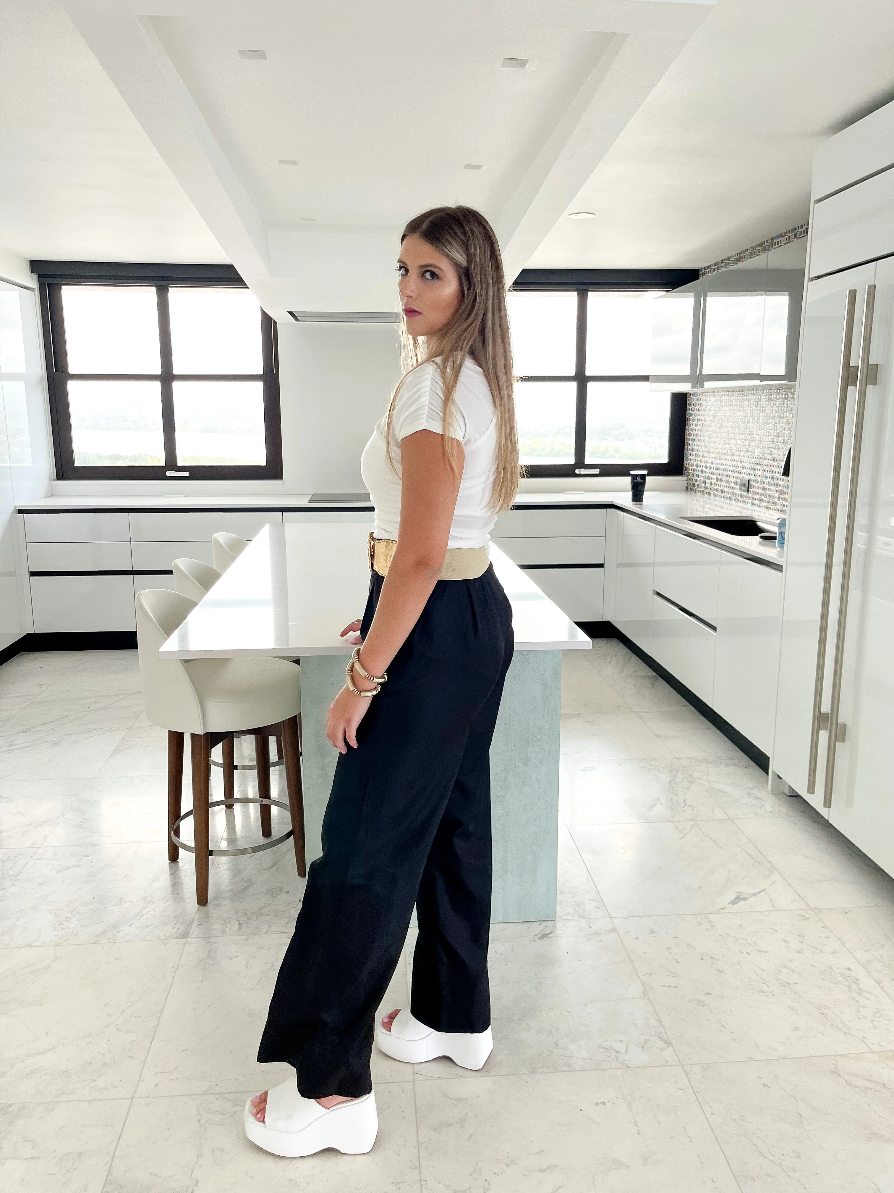 SLIM STRAIGHT SUIT PANTS