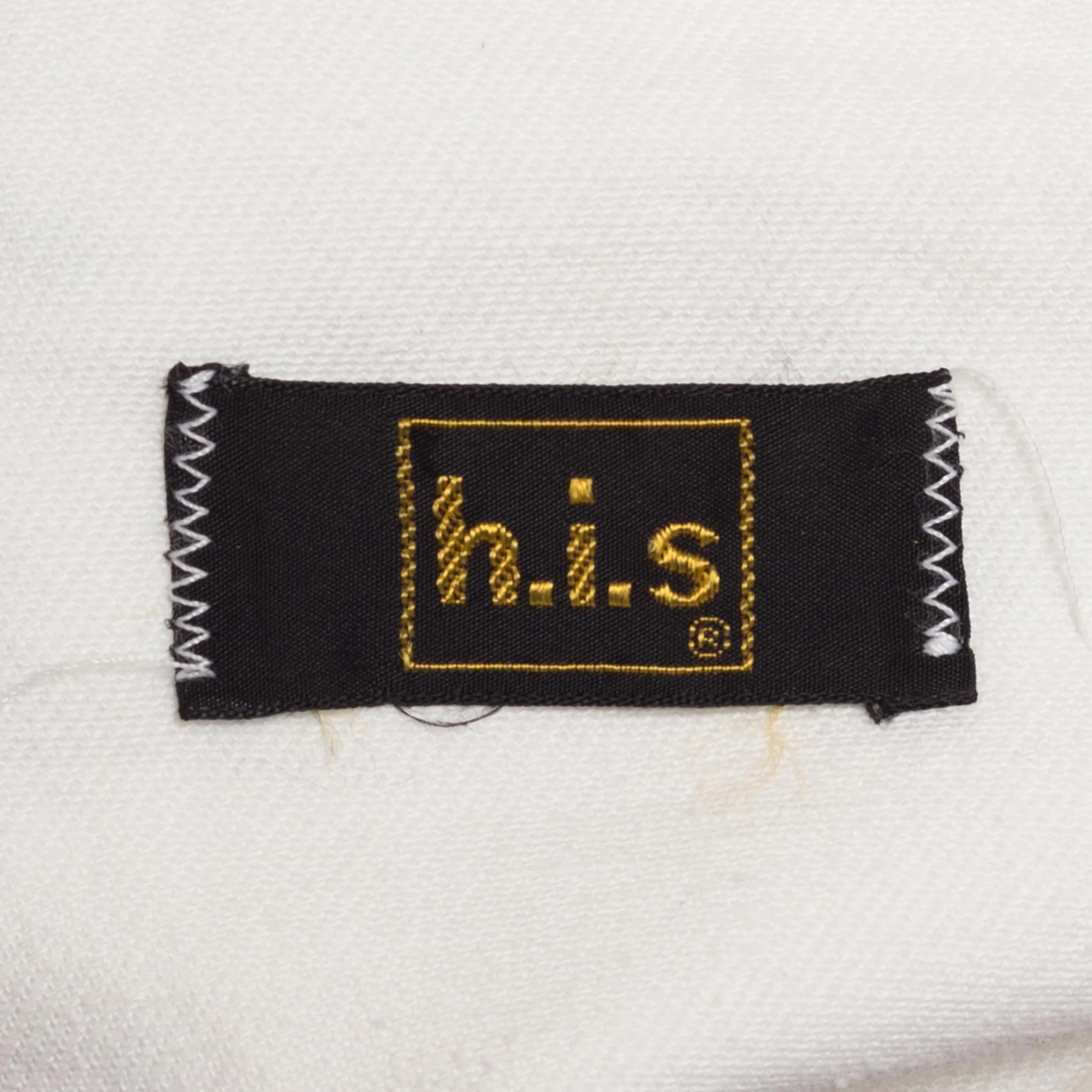 Small 70s H.I.S. White Mid Rise Flared Cargo Pants